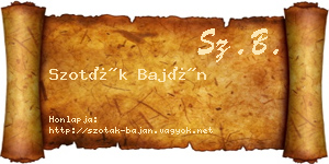 Szoták Baján névjegykártya